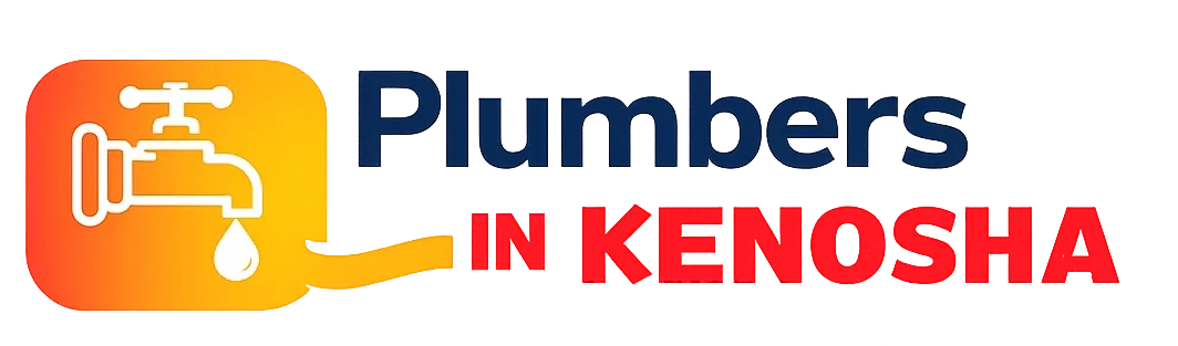 Professional plumber logo showing friendly technician with wrench – Plumbers in Kenosha WI